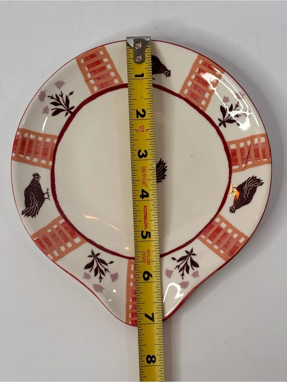 Anthropologie Millie Stoneware Spoon Rest Chicken 6.5” Hand Painted NWT